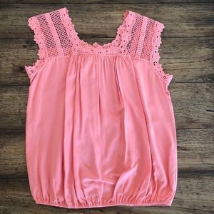 Max Studio Coral Lace Top